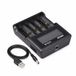DrPhone CellCharge – Universele Batterijlader met LCD – 4 Slots – Voor AA, AAA, C, D, 18650 – Li-ion, Ni-MH en Ni-CD