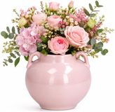 Atmosphera Vaas Aquilos - glans - roze - D18 x H17 cm - keramiek