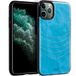 Cool iPhone 11 Pro Max hoesje leer geborduurd hemelsblauw