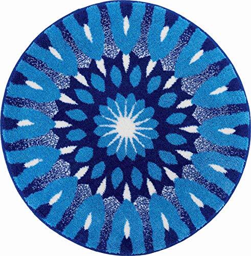 GRUND m3029-42246 Badmat, Ultrazacht en absorberend, Antislip, EINSICHT, Mandala rond, Blauw, 60 cm