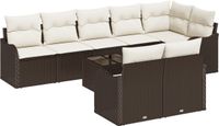 vidaXL Tuinbank - Set - Bruin - poly - rattan