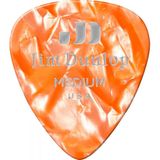 DUNLOP - Mediator – echte Celluloid Classic, Player's Pack van 12 stuks, Perloid Orange, Medium