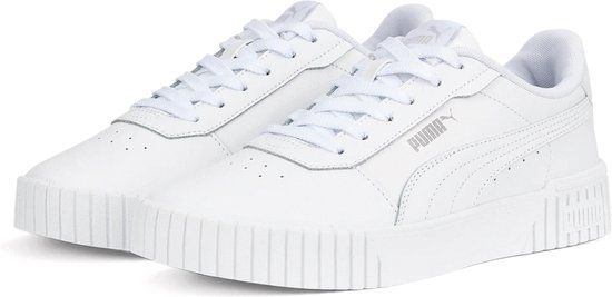 PUMA Carina 2.0 Dames Sneakers - Wit/Zilver - Maat 40,5