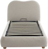 Vente-unique Lit avec rangement tissu beige 90 x 190 cm