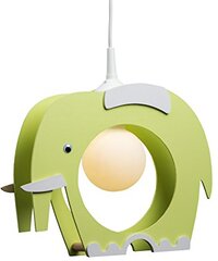 elobra Kinderlamp plafondlamp hanglamp olifant, kinderkamer, hout, lime groen, A++