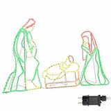 vidaXL Verlichte Kerststal met 550 LED, Multikleur, 112 x 71,5 cm, PVC