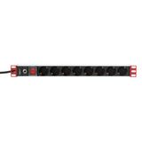 Techly I-CASE STRIP-61UDIT 1U Stroomstrip Zwart 3m 8 AC-uitgangen 19"