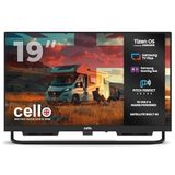 Cello CTRAV-19TZ Traveller Smart frameloze tv met Tizen OS van Samsung, Pitch Perfect-luidspreker, bluetooth, gaming-hub, ideale tv voor campers, triple-tuner