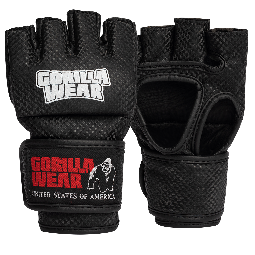 Gorilla Wear Berea MMA Handschoenen (Zonder Duim) - Zwart/Wit - L/XL