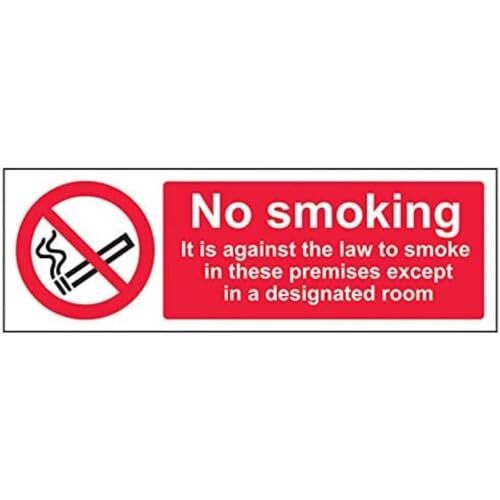 V Safety VSafety niet roken/tegen de wet verbod teken - 300mm x 100mm - 1mm Rigid Plastic