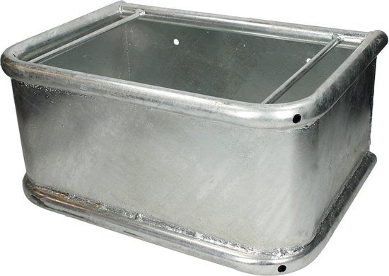 Kerbl Voerbak Verzinkt Rechthoekig - 35 Liter - Zilver Metaal