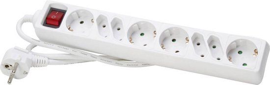 Kopp Stekkerdoos met schakelaar 8-voudig Arctisch-wit