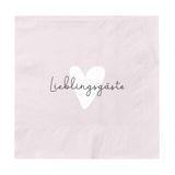 Grafische werkplaats, servetten met spreuk, 20 stuks, 12,5 x 12,5 cm, roze, favoriete gasten