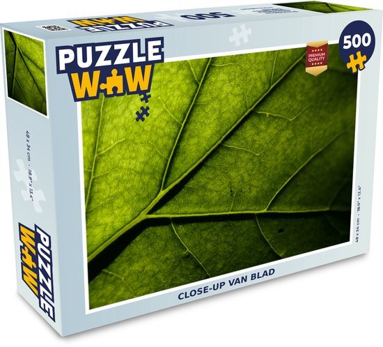 MuchoWow Puzzel Close-up van blad - Legpuzzel - Puzzel 500 stukjes