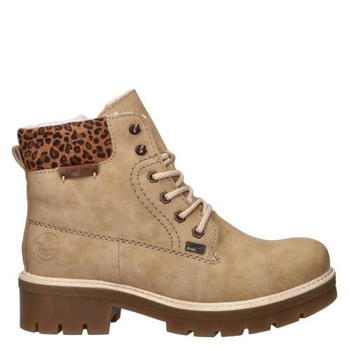 Rieker Gevoerde Veterboots Beige