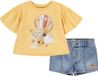 Levi's® Kids 1em173 Korte Mouw Set Geel 9 Months Kinderen