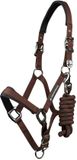 Premier Equine Corda Nylon Paardenhalster - Bruin - Pony - Inclusief halstertouw