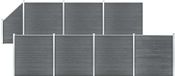 Maison Exclusive - Set de clôture WPC, 7 panneaux plats + 1 panneau incliné, 1311x186 cm, gris