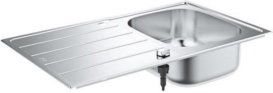 GROHE K200 Spoelbak met afdruipgedeelte - 860 x 500 mm - Roestvrij staal - RealSteel
