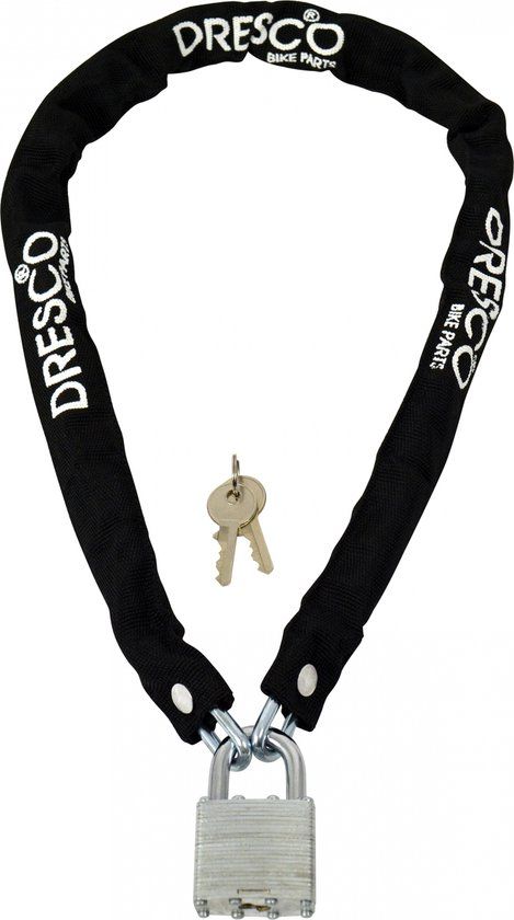 Dresco Kettingslot 90cm - Rond 5mm - Zwart - Stadsfiets - Staal