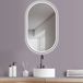 HOKO Miroir de salle de bain LED Ovale 45x75cm Noir Aluminium Cadre Éclairage LED direct Température de couleur réglable en continu Fonction mémoire IP44 Brescia