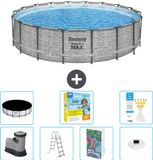 Bestway Rond Steel Pro MAX Zwembad - Steenprint - 549 x 122 cm