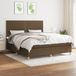 Maison Exclusive - Lit boxspring avec matelas, marron foncé, 180 x 200 cm, tissu
