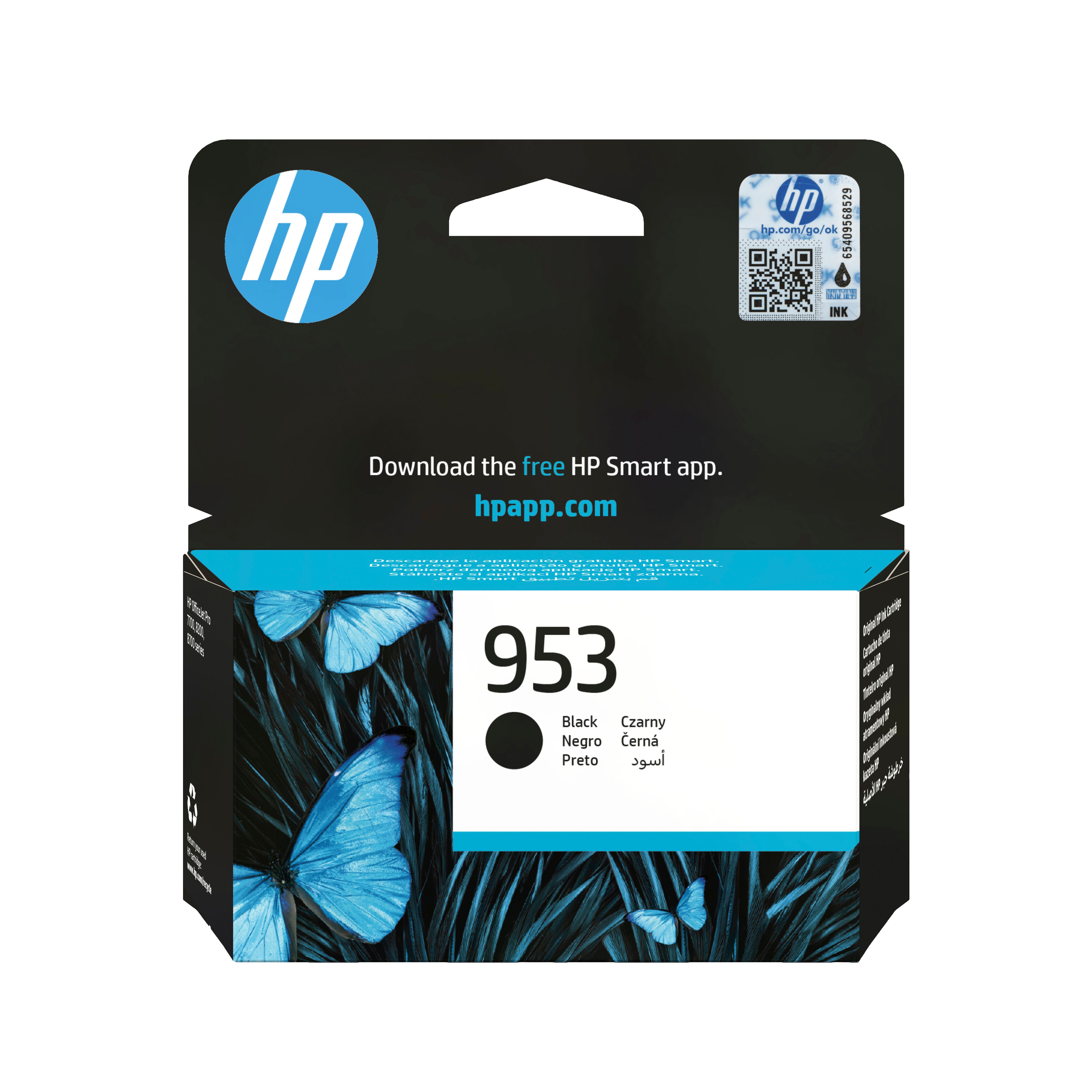 HP 953 Black Original Ink Cartridge - 1000 Pages - L0S58AE