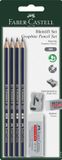 Faber-Castell Potloodset Goldfaber - 4 Grafietpotloden, Gum en Puntenslijper