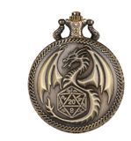 Merkloos Vintage Pocket Watch met Draak Design