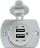 AS Schwabe USB 2-voudig inbouwdoos caravan, wit