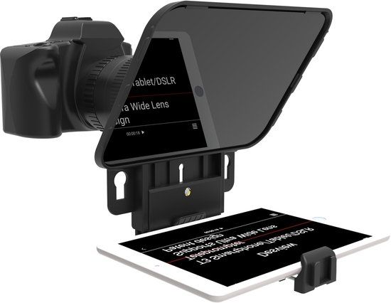 DESVIEW T3 Teleprompter voor Smartphone en Tablet - Zwart