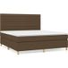 Maison Exclusive - Lit boxspring avec matelas, marron foncé, 180x200 cm, rembourré