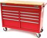 HBM Gereedschapswagen / Werkbank - 125 cm - Rood - 9 Lades - Met Wielen