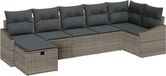 vidaXL Bankstel 8-delig Polyrattan Grijs/Donkergrijs