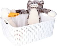 Plasticforte opbergmandje/kastmandje - 11 liter - wit - kunststof - 35 x 28 x 16 cm - nestbaar