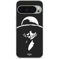 Maniacase Google Pixel 9 Pro Hoesje Aap D. Luffy zwart wit