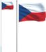 vidaXL Tsjechische vlag met mast, 6,08 meter, aluminium