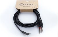Y-kabel Cordial Y-kabel met schuine stereo mini jack drager / 2 monoklinks 1 m