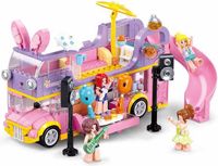 Sluban Girl's Dream Popmuziek dubbeldekker bouwspeelgoed kinderen vanaf 8 jaar - Constructiespeelgoed modelbouw - bouwdoos met 412 bouwstenen - M38-B1165