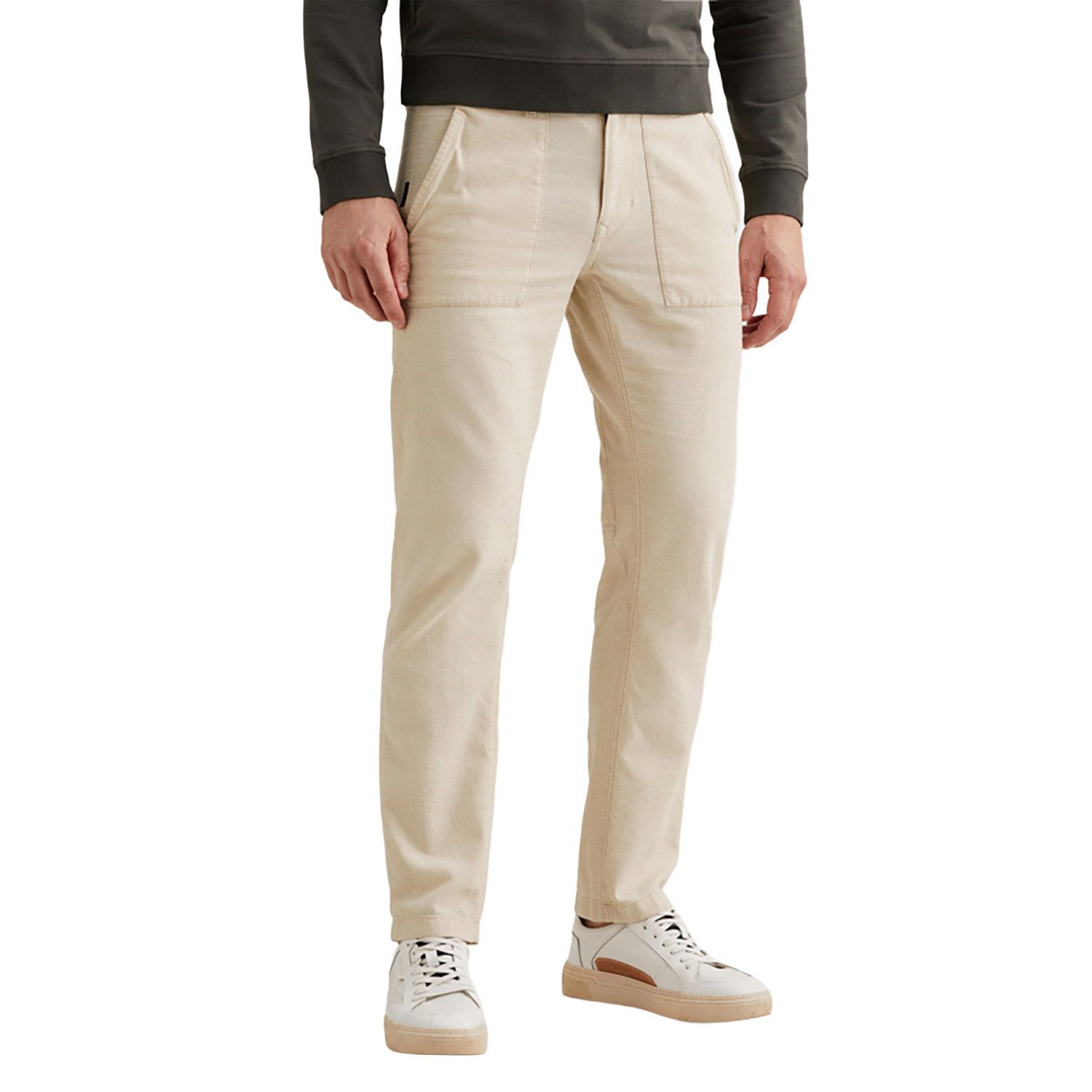 PME Legend relaxed casual broek met linnen beige