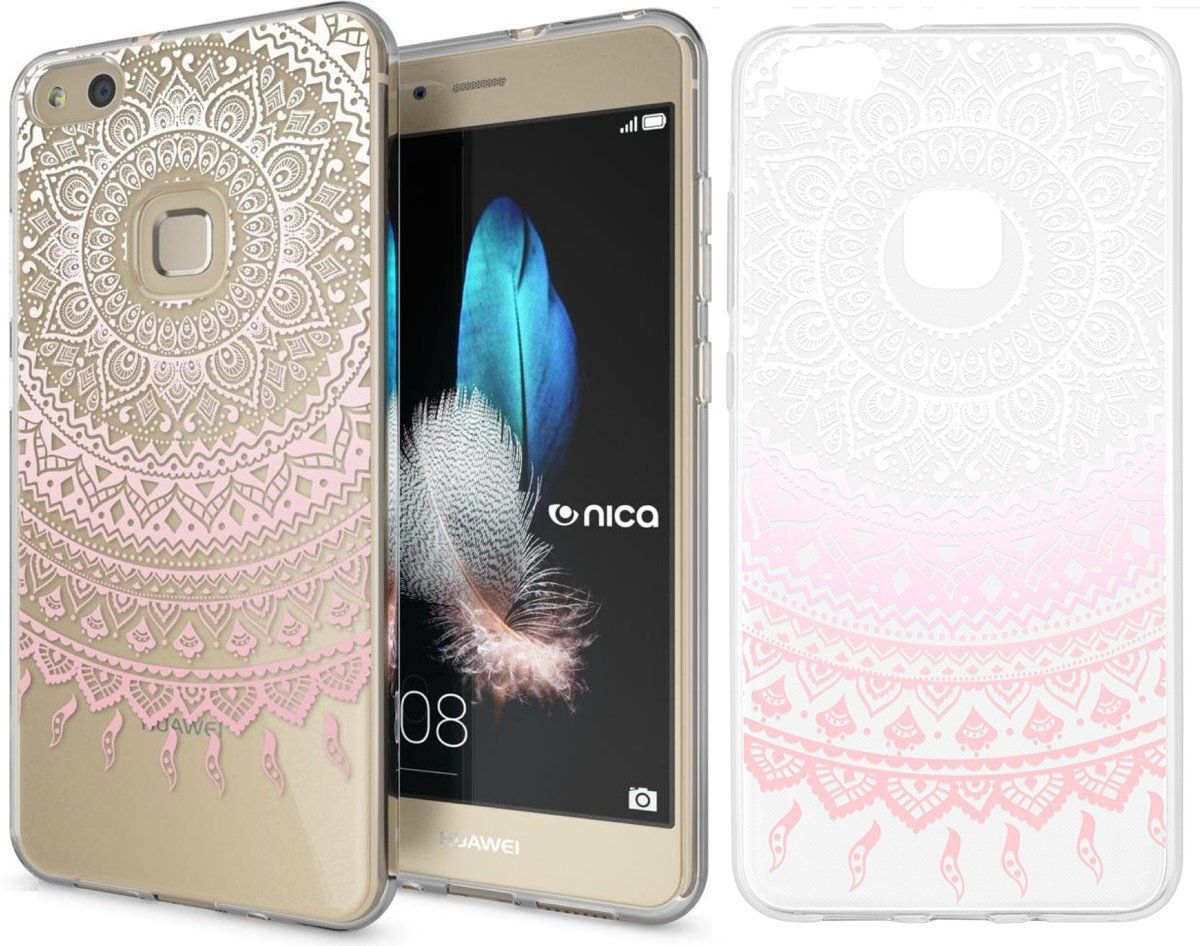 iCall Hoesje voor Huawei P10 Lite - Siliconen Transparant Soft Gel TPU Hoesje met Mandala Patroon Dromenvanger - Dreamcatcher