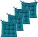 Anna's Collection Stoelkussen gewatteerd - 4x - petrol blauw - 38 x 38 cm
