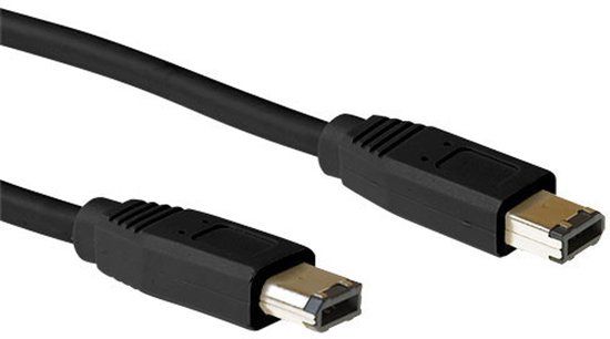 ACT FW1020 Firewire 400 (6-pin) Male to Firewire 400 (6-pin) Male Cable - 1.8 m - Black