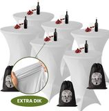 Aventara Statafelrok Licht Grijs x 6 – Ø80-85 x 110 cm – Luxe Extra Dikke Stretch Stof – Inclusief Opbergtas – Kras- en Kreukvrije Statafelhoes – Perfect voor Horeca, Bruiloften en Feesten