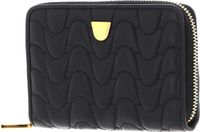 COCCINELLE Leren Portemonnee Clivia Matelasse Zip Around Wallet Noir Zwart