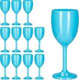 Relaxdays Wijnglazen Kunststof Set van 12 Blauw 250 ml Onbreekbaar BPA-vrij Herbruikbaar Camping Glazen