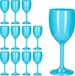 Relaxdays Wijnglazen Kunststof Set van 12 Blauw 250 ml Onbreekbaar BPA-vrij Herbruikbaar Camping Glazen