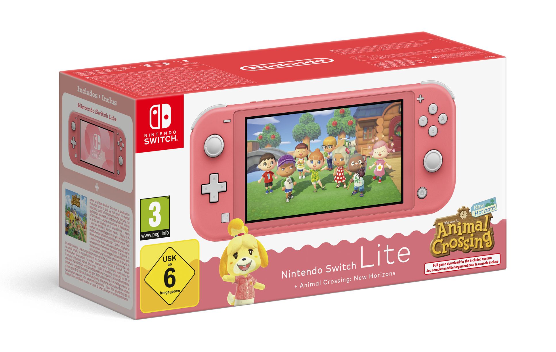 Nintendo Switch Lite Animal Crossing: New Horizons - Coral 32 GB