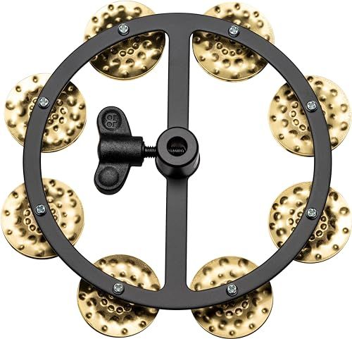 Meinl Percussion Headliner Hihat Tamboerijn - Tamboerijn Add-On voor Drumbekkens - 5" diameter - Mylar/Messing, Zwart/Goud (HTHH1B-BK)